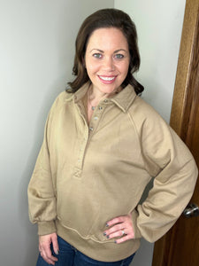 Laid Back Snap Button Pullover