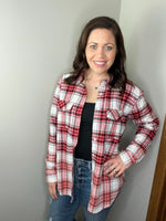 Load image into Gallery viewer, Pair This Flannel In White/Red
