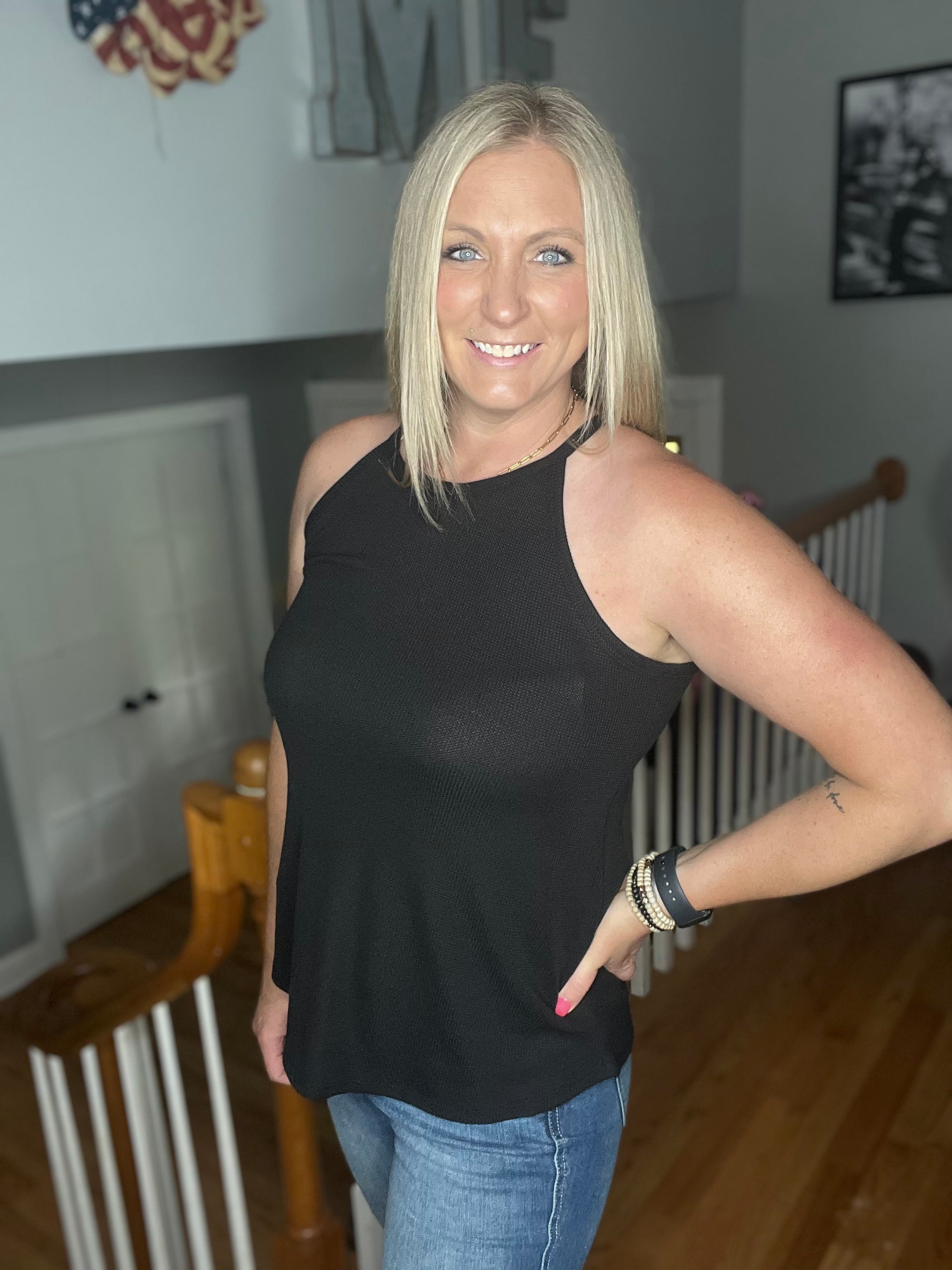 Black Surprised Tank FINAL SALE