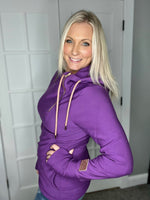 Load image into Gallery viewer, Pink Cement Deep Purple With Rose Gold 1/4 Zip Hoodie
