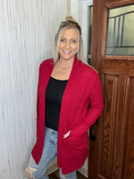 Load image into Gallery viewer, Lola Cardigan In Magenta Red
