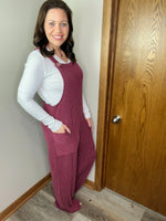 Load image into Gallery viewer, Cora Overalls Burgundy
