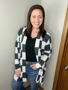 Lola Cardigan in Black Checkered