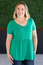 Load image into Gallery viewer, Sarah Ruffle Short Sleeve - Green
