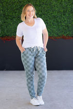 Load image into Gallery viewer, Classic Joggers - Olive Checkers
