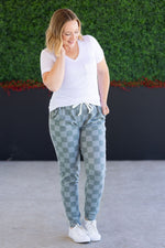 Load image into Gallery viewer, Classic Joggers - Olive Checkers
