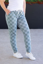 Load image into Gallery viewer, Classic Joggers - Olive Checkers
