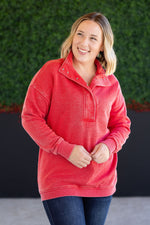 Load image into Gallery viewer, Jesse Vintage Wash Snap Pullover - Red
