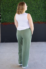 Load image into Gallery viewer, SALE! Wide Leg Vintage Wash Bottoms - Olive
