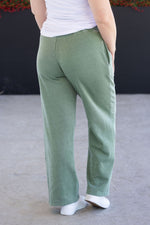 Load image into Gallery viewer, SALE! Wide Leg Vintage Wash Bottoms - Olive
