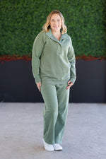 Load image into Gallery viewer, SALE! Wide Leg Vintage Wash Bottoms - Olive
