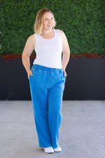 Load image into Gallery viewer, Wide Leg Vintage Wash Bottoms - Winter Blue

