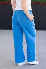 Load image into Gallery viewer, Wide Leg Vintage Wash Bottoms - Winter Blue
