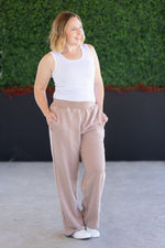 Load image into Gallery viewer, Wide Leg Vintage Wash Bottoms - Tan
