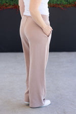 Load image into Gallery viewer, Wide Leg Vintage Wash Bottoms - Tan
