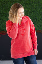 Load image into Gallery viewer, Jesse Vintage Wash Snap Pullover - Red
