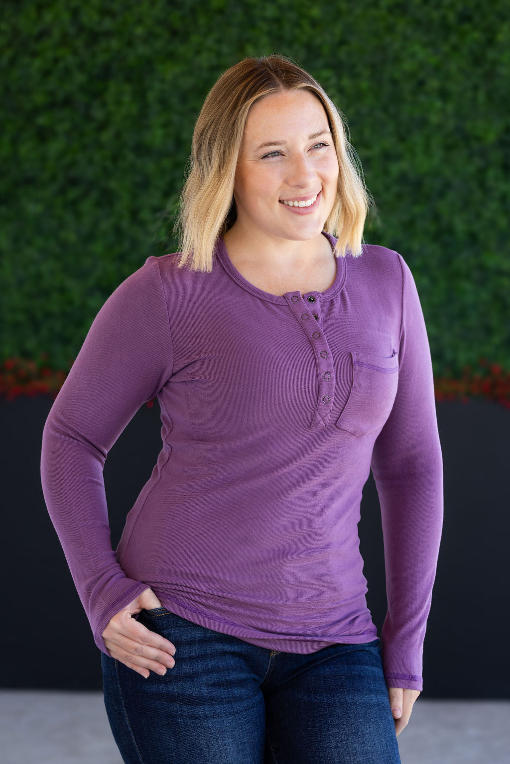 Georgia Long Sleeve Top - Purple