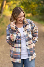 Load image into Gallery viewer, Norah Plaid Shacket - Tan and Blue
