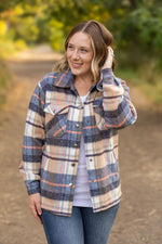 Load image into Gallery viewer, Norah Plaid Shacket - Tan and Blue
