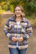 Load image into Gallery viewer, Norah Plaid Shacket - Tan and Blue
