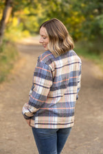 Load image into Gallery viewer, Norah Plaid Shacket - Tan and Blue
