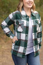 Load image into Gallery viewer, Norah Plaid Shacket - Evergreen and White
