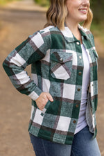 Load image into Gallery viewer, Norah Plaid Shacket - Evergreen and White
