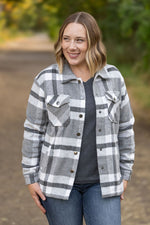 Load image into Gallery viewer, Norah Plaid Shacket - Classic Grey and White
