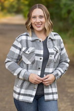 Load image into Gallery viewer, Norah Plaid Shacket - Classic Grey and White
