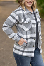 Load image into Gallery viewer, Norah Plaid Shacket - Classic Grey and White
