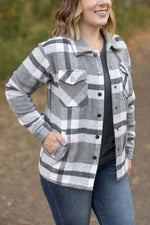 Load image into Gallery viewer, Norah Plaid Shacket - Classic Grey and White
