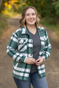 Norah Plaid Shacket - Classic Green and Grey Mix