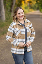 Load image into Gallery viewer, Norah Plaid Shacket - Camel and Grey
