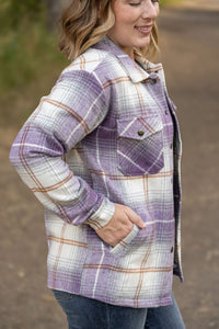 Norah Plaid Shacket - Purple and Gold