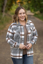 Load image into Gallery viewer, Norah Plaid Shacket - Grey and Tan
