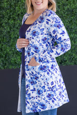 Load image into Gallery viewer, Classic Cardigan - Sapphire Floral
