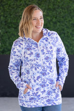 Load image into Gallery viewer, HalfZip Hoodie - Sapphire Floral
