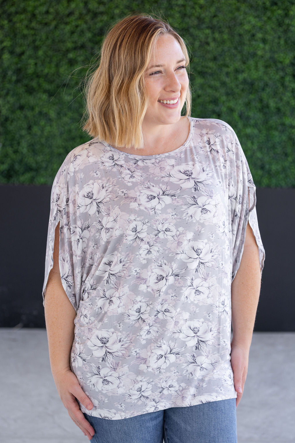 SALE! Darcy Dolman - Vintage Grey Floral