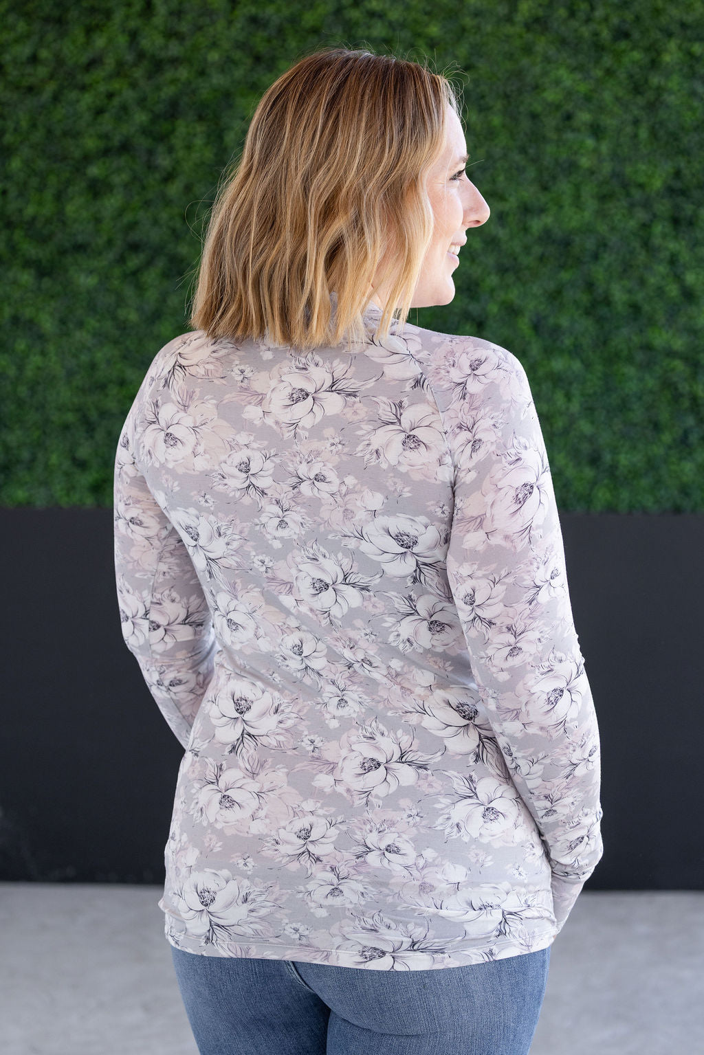 SALE! Blair Long Sleeve Top - Vintage Grey Floral