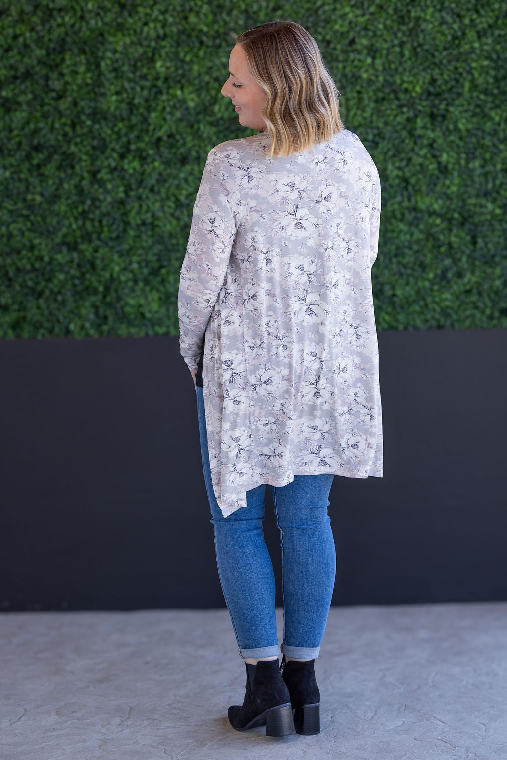 SALE! Classic Cardigan - Vintage Grey Floral