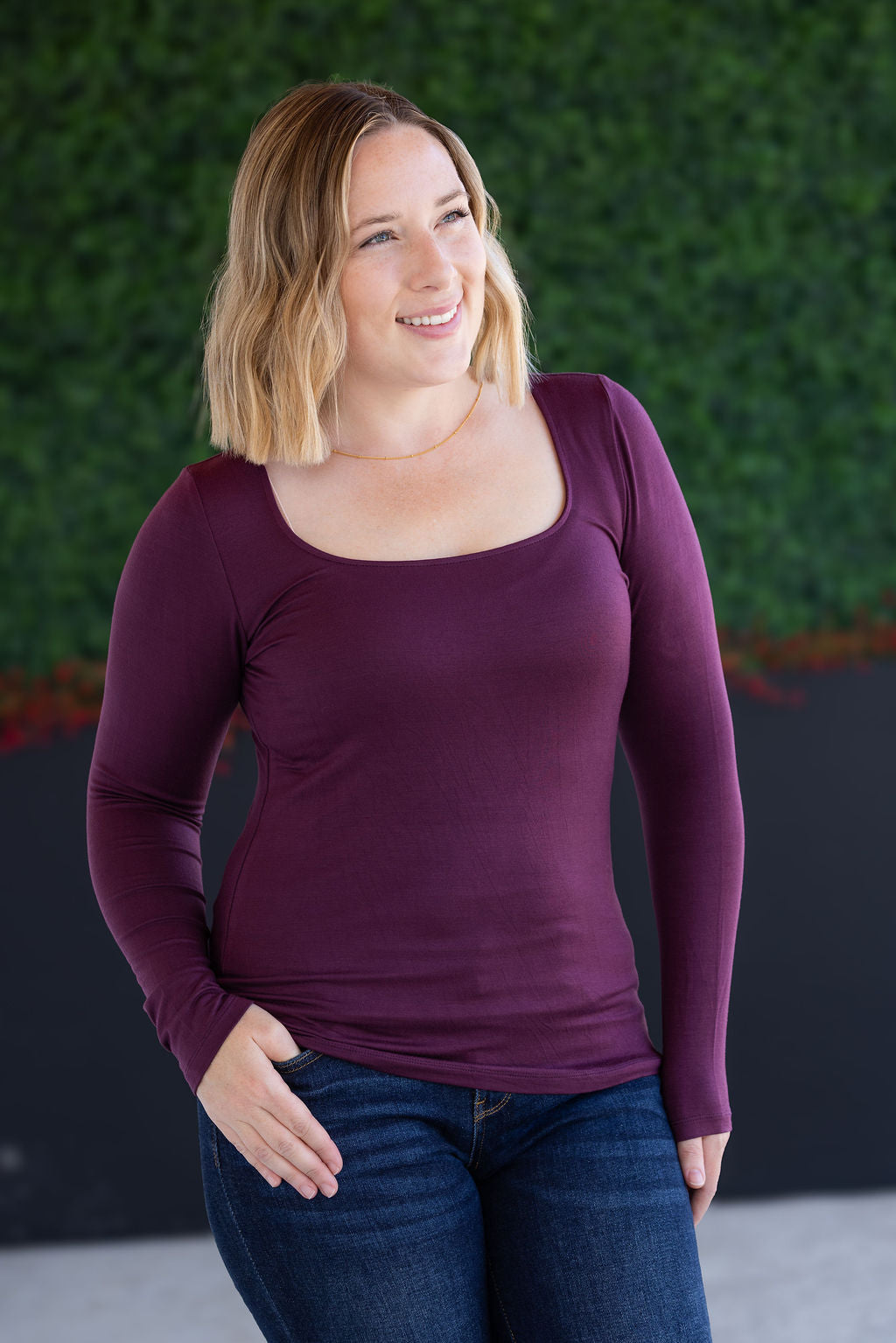 SALE! Alyssa Long Sleeve Top - Plum