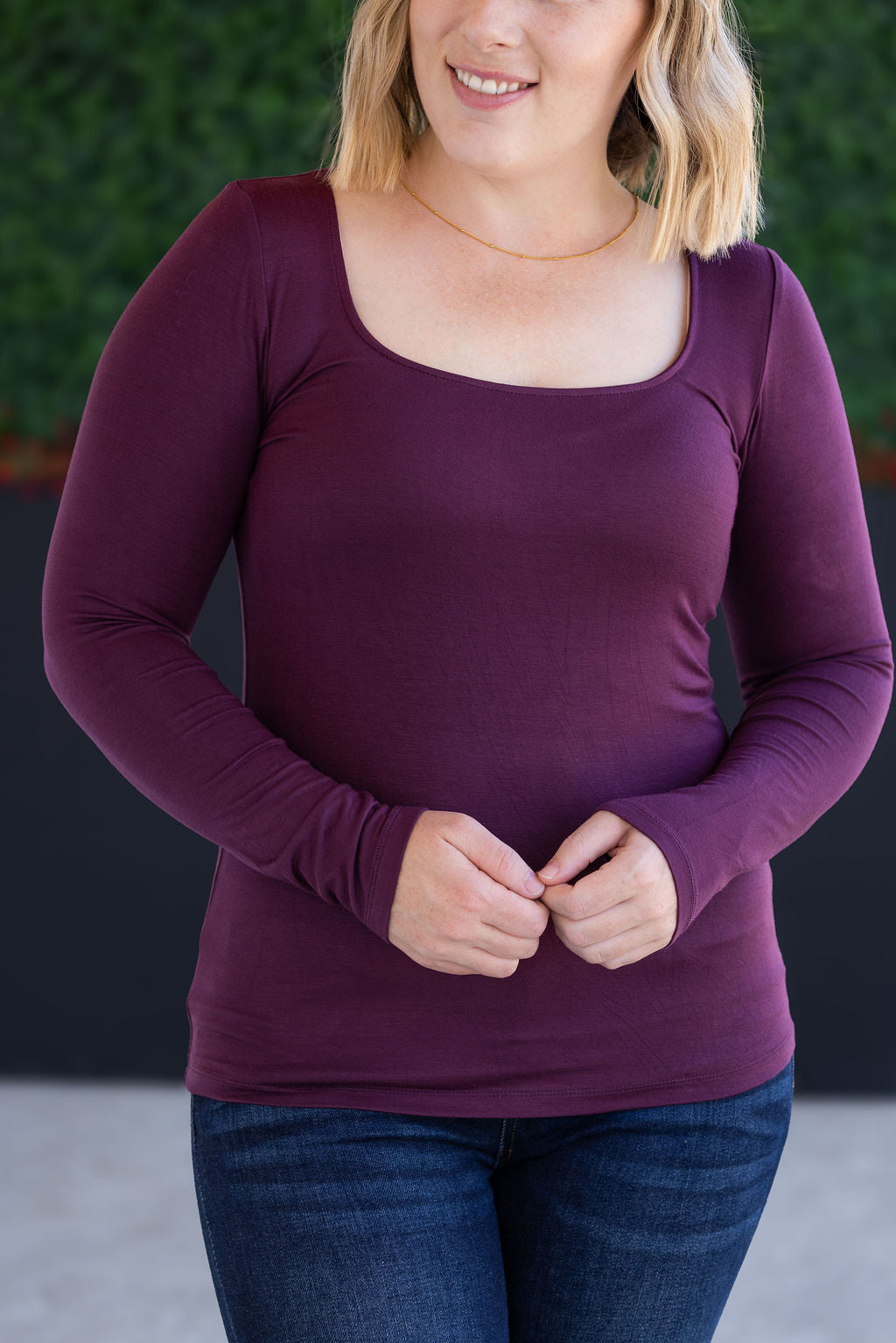 SALE! Alyssa Long Sleeve Top - Plum