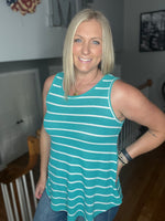 Load image into Gallery viewer, Think About It Tank In Teal FINAL SALE
