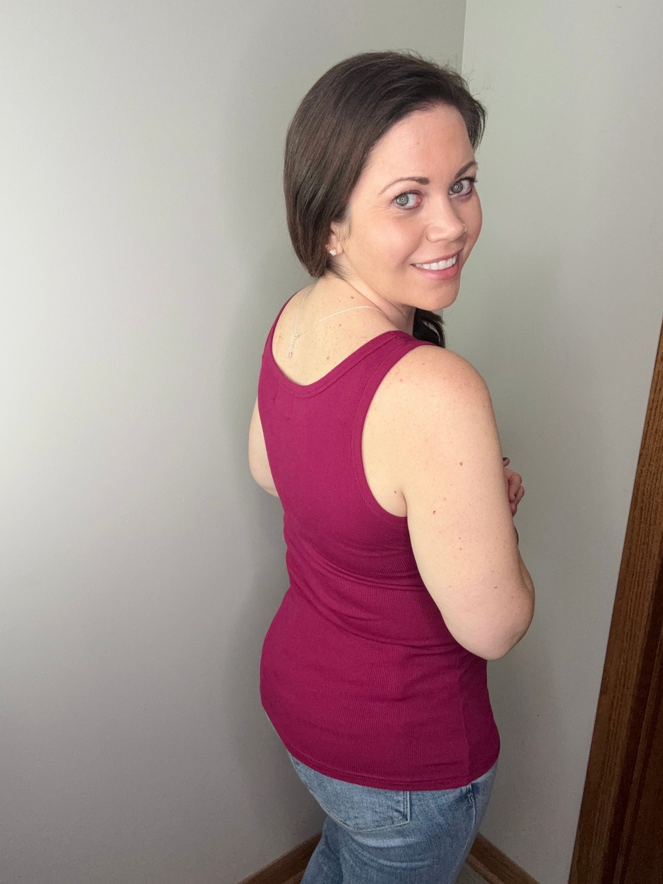 Hold Tight A Little Longer Tank in Wine FINAL SALE