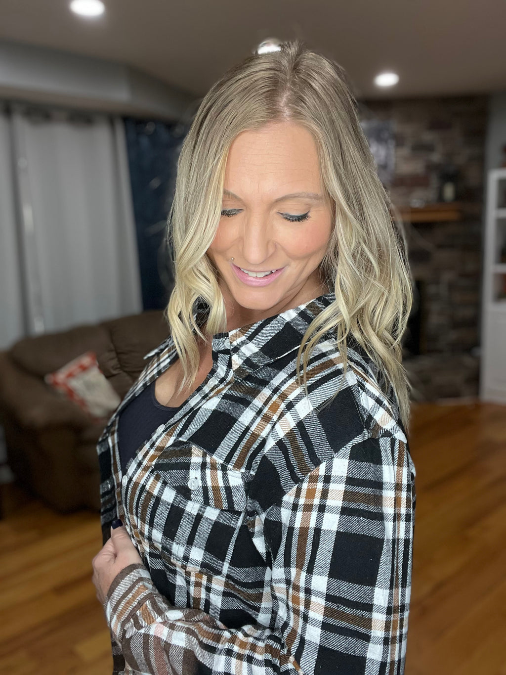 Pair This Flannel In Black/Camel