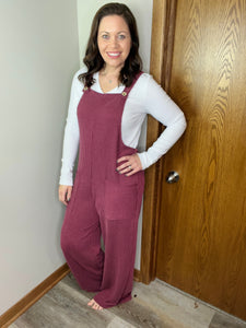 Cora Overalls Burgundy