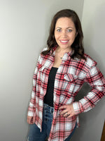 Load image into Gallery viewer, Pair This Flannel In White/Red
