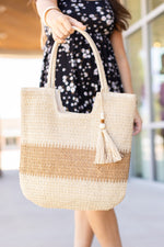 Load image into Gallery viewer, Scoop Top Bucket Bag - Cream with Tan Stripe
