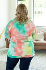 Load image into Gallery viewer, Quilted Button Snap Pullover - Tie Dye Mojito
