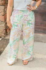 Load image into Gallery viewer, Presley Palazzo Pants - Mauve and Green Palm
